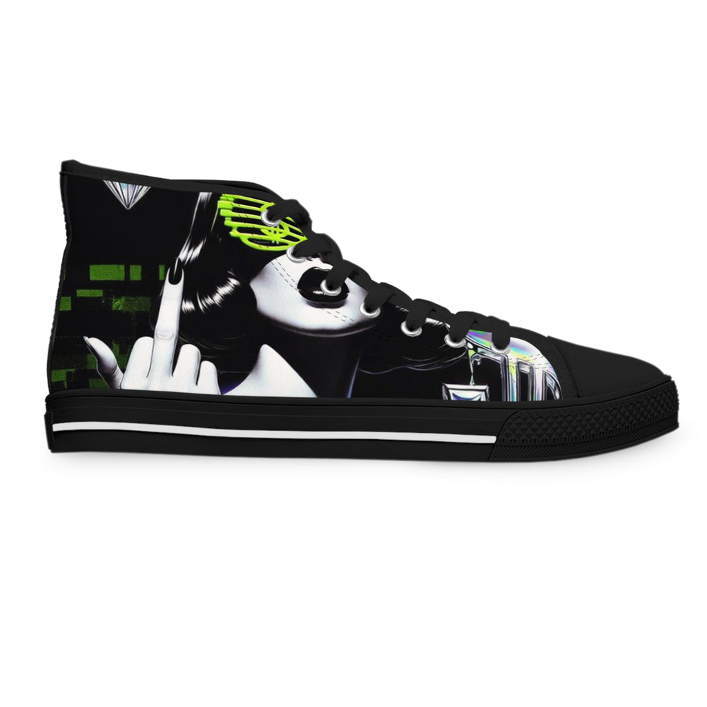 Trendy Women's High Top Sneakers - Artistic Design for Casual Style