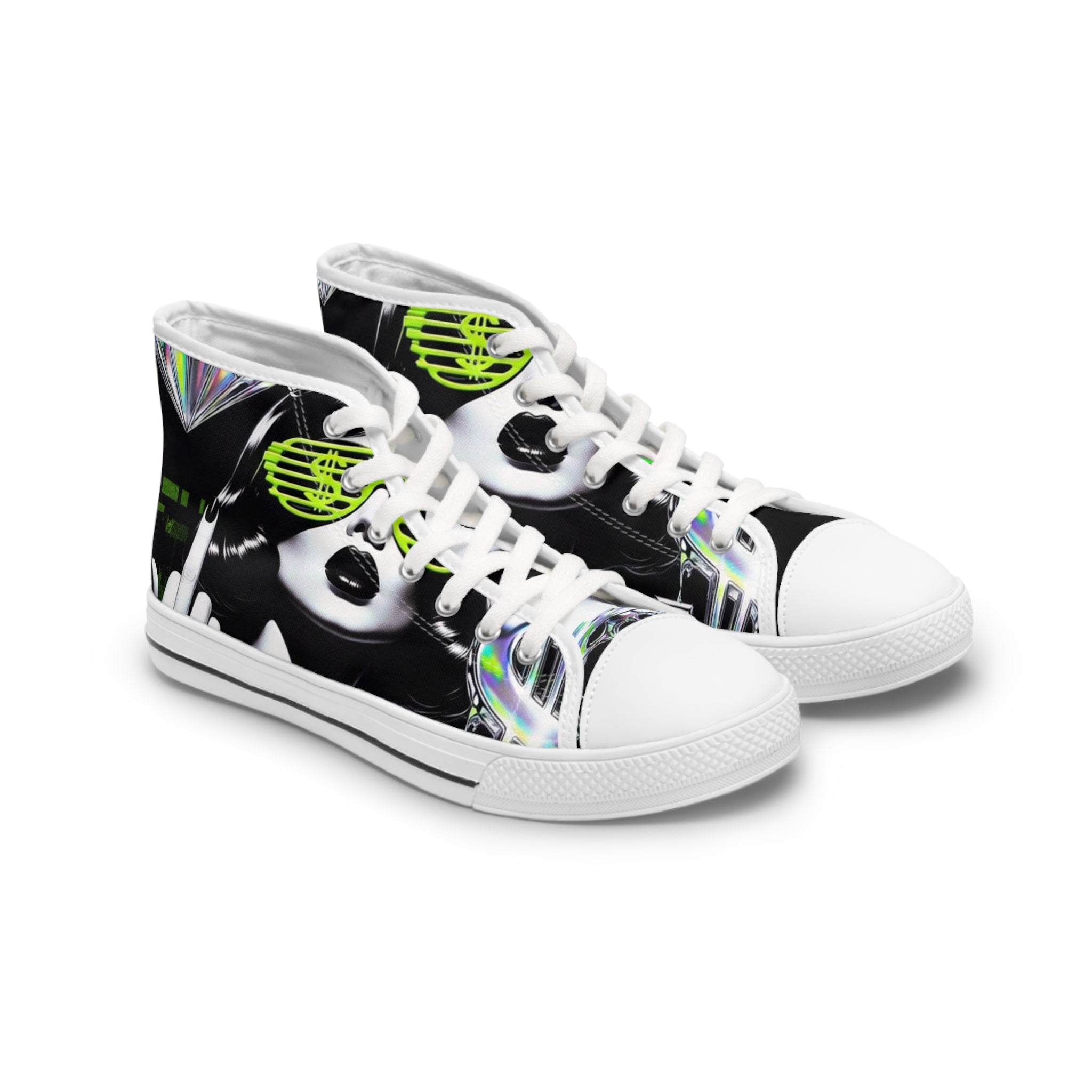 Trendy Women's High Top Sneakers - Artistic Design for Casual Style