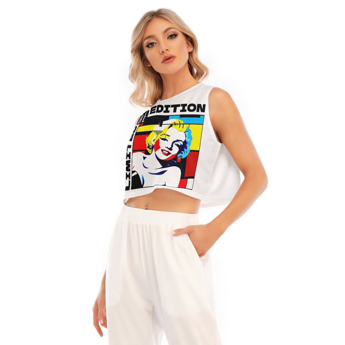 All-Over Print Women's Sleeveless Cropped Top