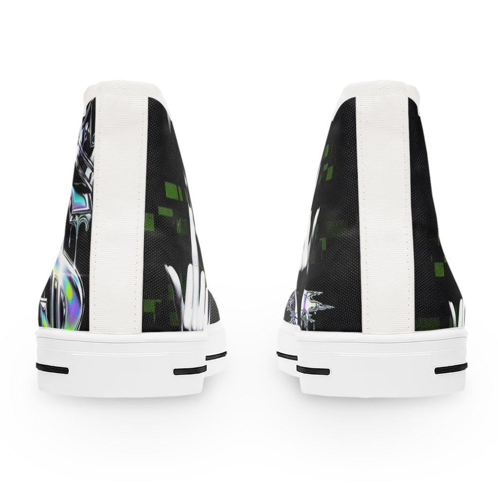 Trendy Women's High Top Sneakers - Artistic Design for Casual Style