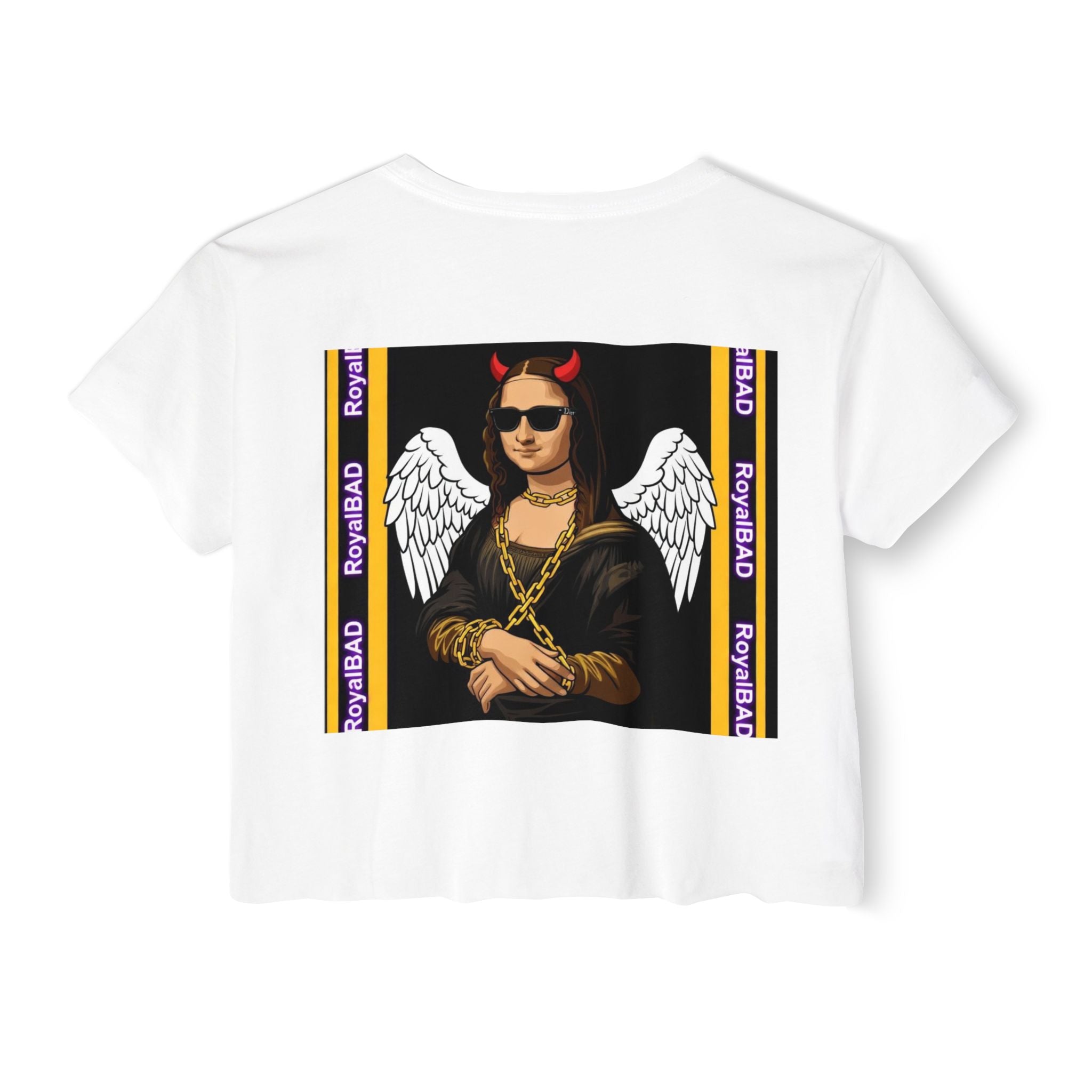 Mona Lisa Remix Crop Top — 'B.A.D.' Festival Graphic Tee