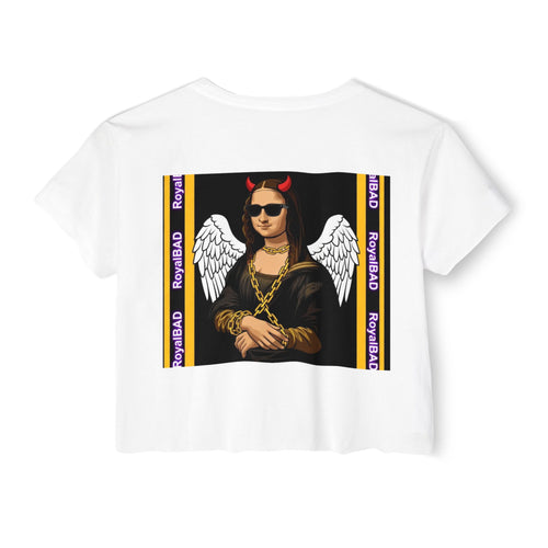Mona Lisa Remix Crop Top — 'B.A.D.' Festival Graphic Tee