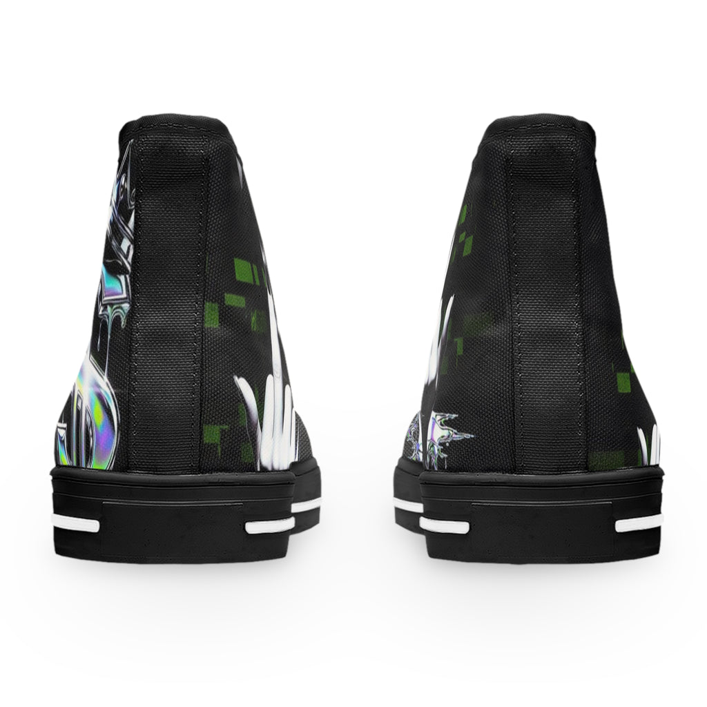 Trendy Women's High Top Sneakers - Artistic Design for Casual Style