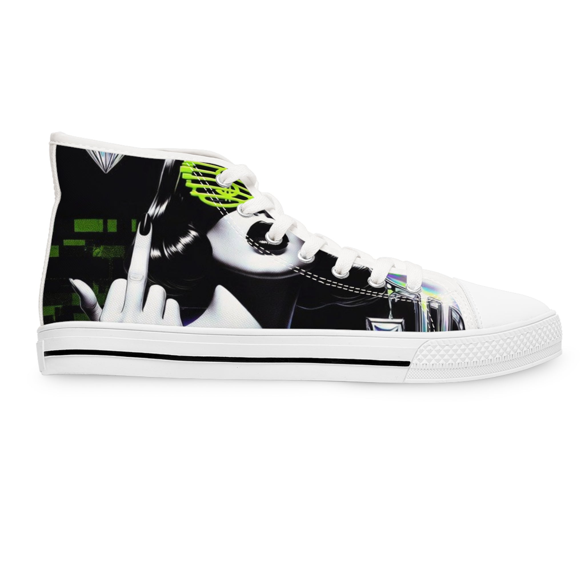 Trendy Women's High Top Sneakers - Artistic Design for Casual Style